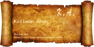 Kollman Áron névjegykártya